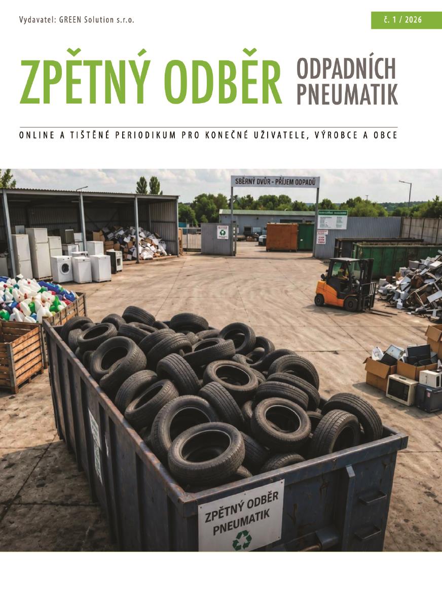 Titulní strana časopisu Zpětný odběr odpadních pneumatik 1/2026