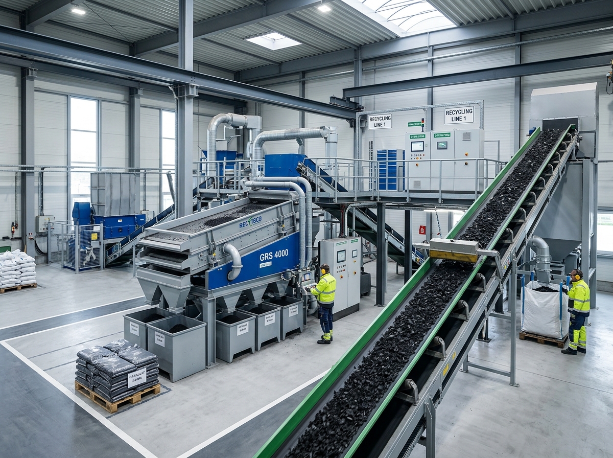 Moderní drtící a granulační linka pro recyklaci pneumatik